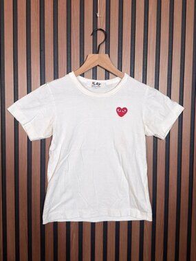 Comme des Garçons CDG Play T Shirt XS Adults White Embroidered Japanese